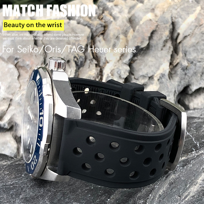 Seiko Watch 5 Sports - Pulseira de Silicone de 22mm, 21mm,
