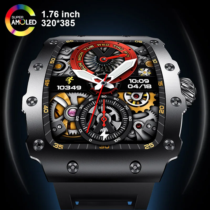 Smartwatch Square Watches For Men - Nova tendência relógio inteligente 1.76 polegada