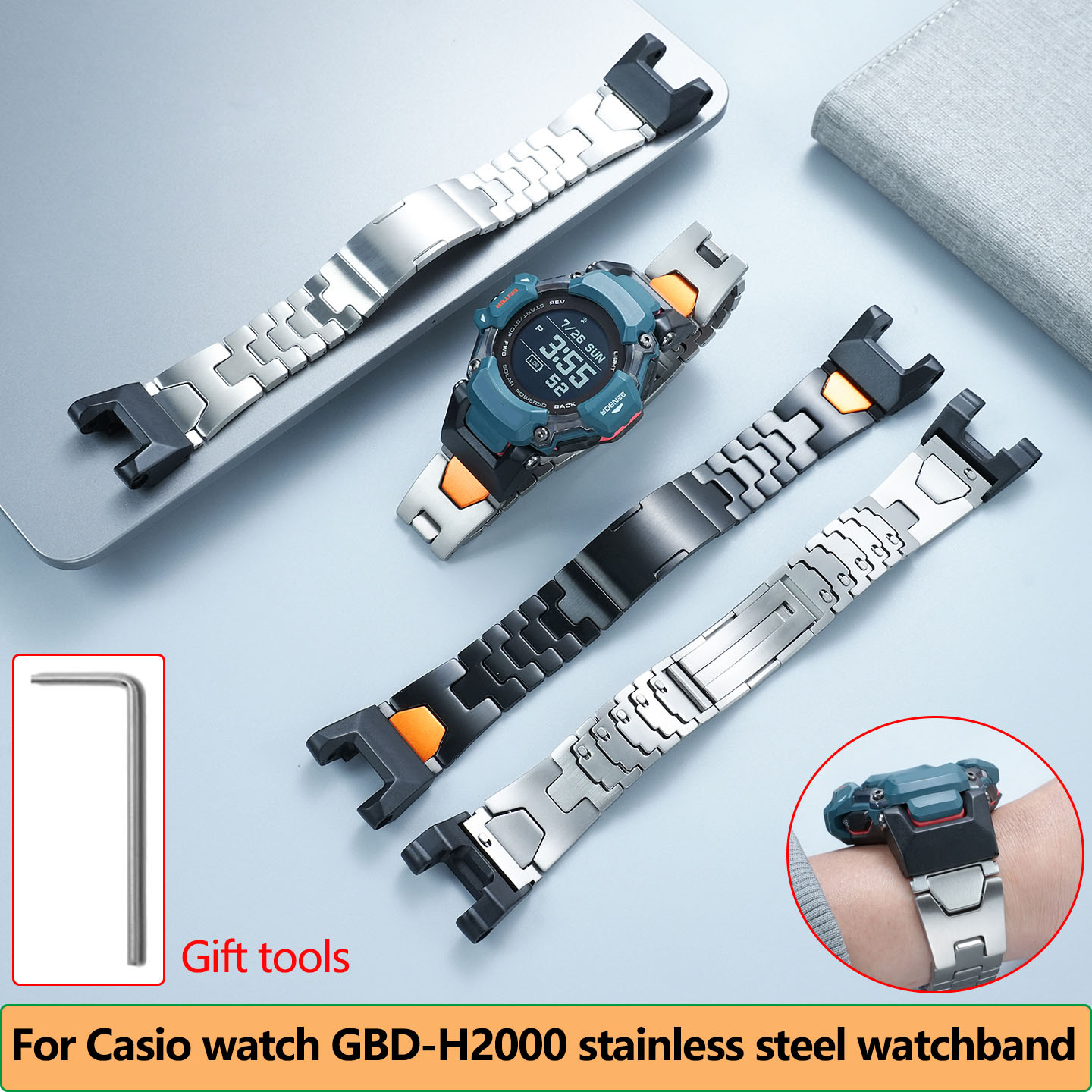 Casio Watches Smartwatch - Pulseira de metal à prova d'água