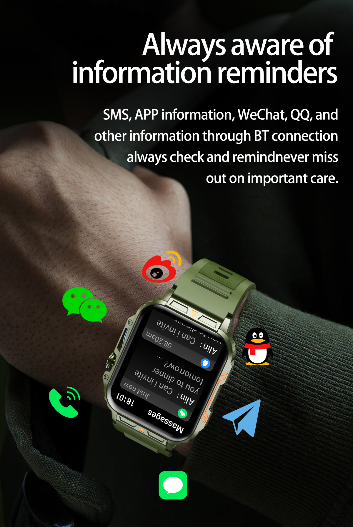 Relógio inteligente militar ao - Smartwatch Square Watches For Men avaliação e preço
