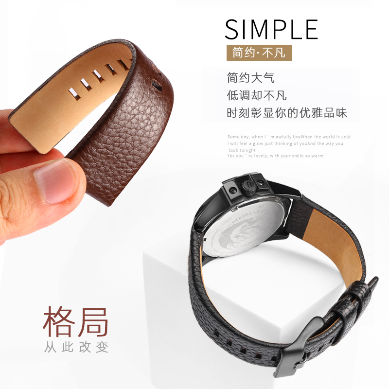 cowhide watchband For Diesel D - Watch Esim avaliação e preço