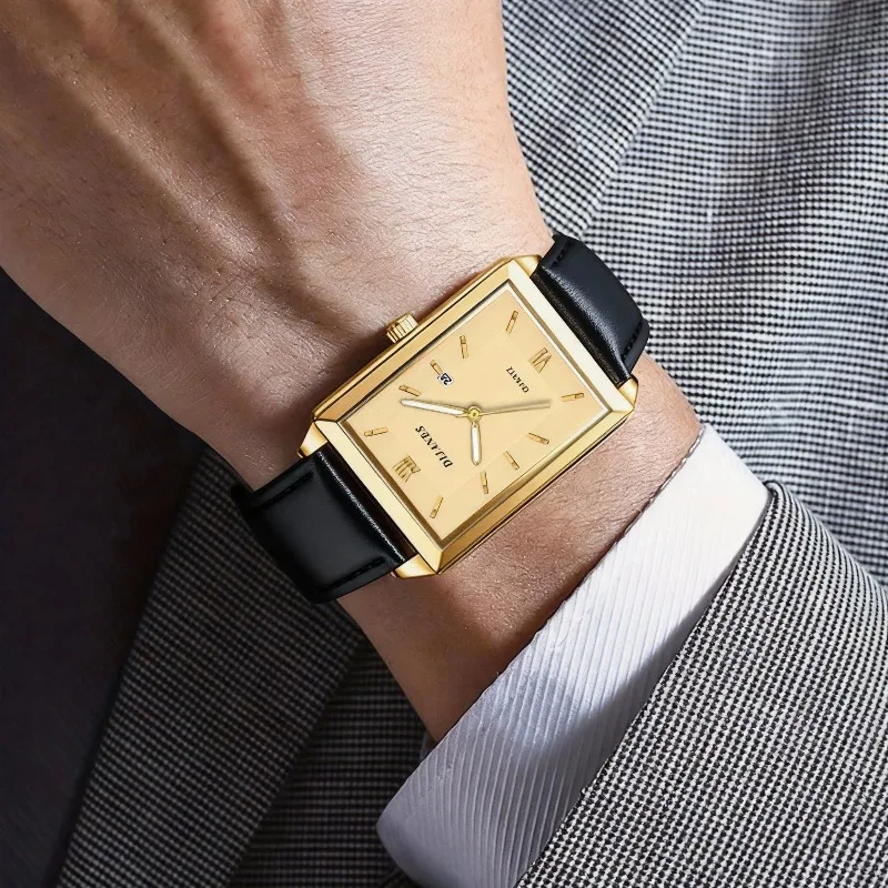 Relógios de Couro Casuais para - Smartwatch Square Watches For Men avaliação e preço
