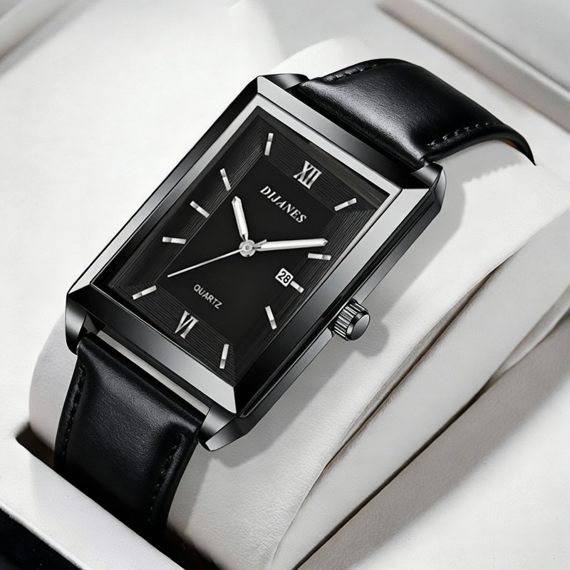 Relógios de Couro Casuais para - Smartwatch Square Watches For Men avaliação e preço
