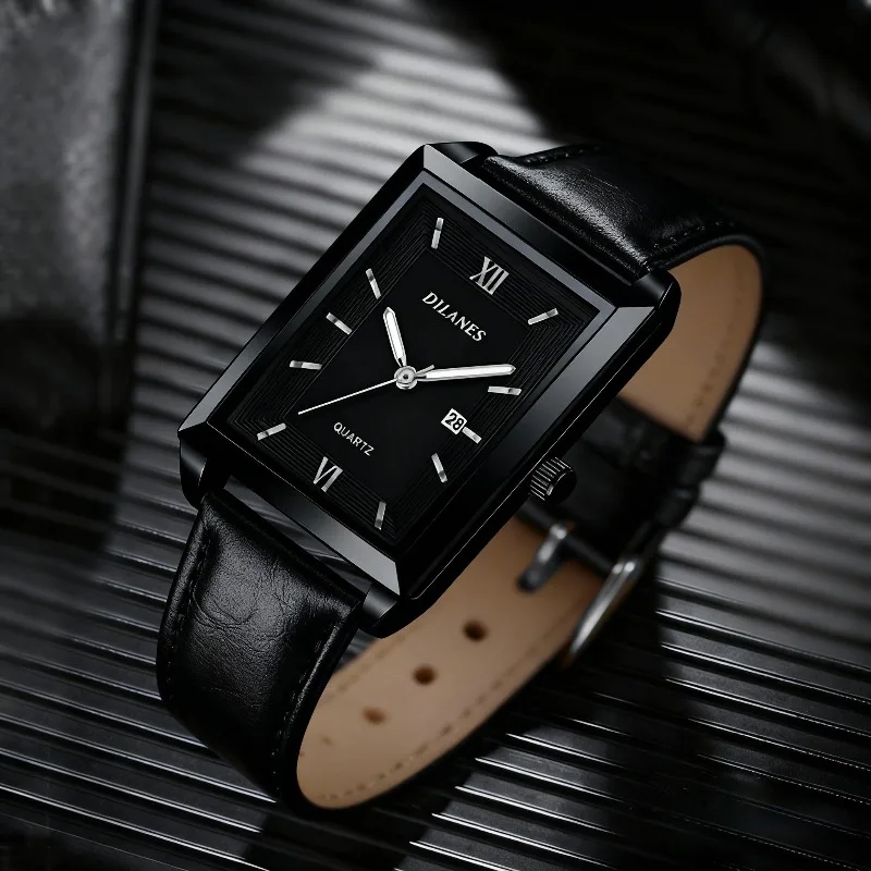 Relógios de Couro Casuais para - Smartwatch Square Watches For Men avaliação e preço
