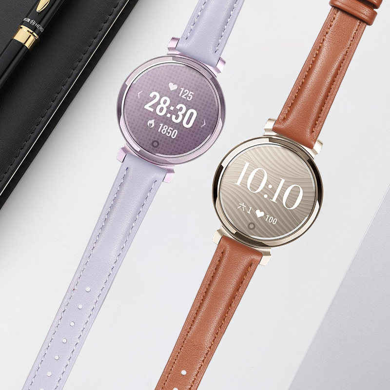 Pulseira de couro genuíno para - Smartwatch Purple Watches For Women avaliação e preço