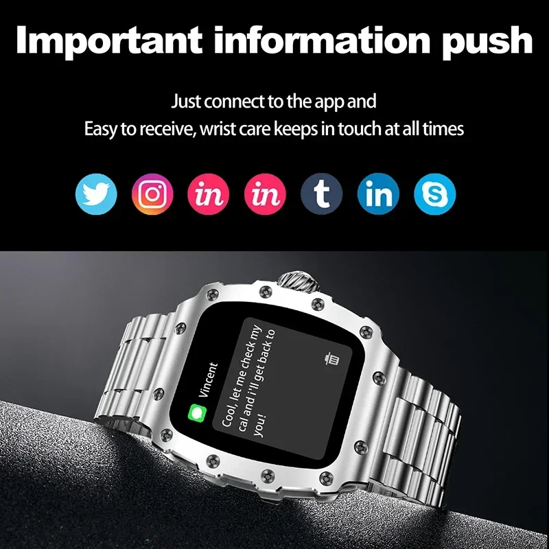 Nova tendência relógio intelig - Smartwatch Square Watches For Men avaliação e preço