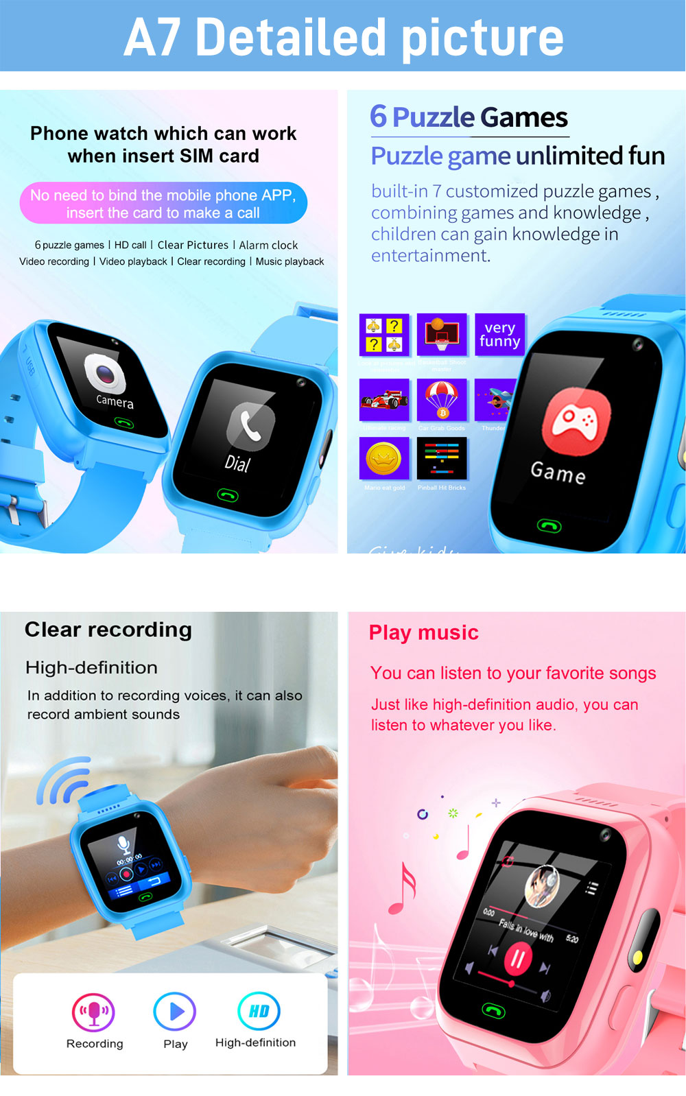 2g 4g crianças relógio intelig - Smartwatch Watches Gift For Girls avaliação e preço
