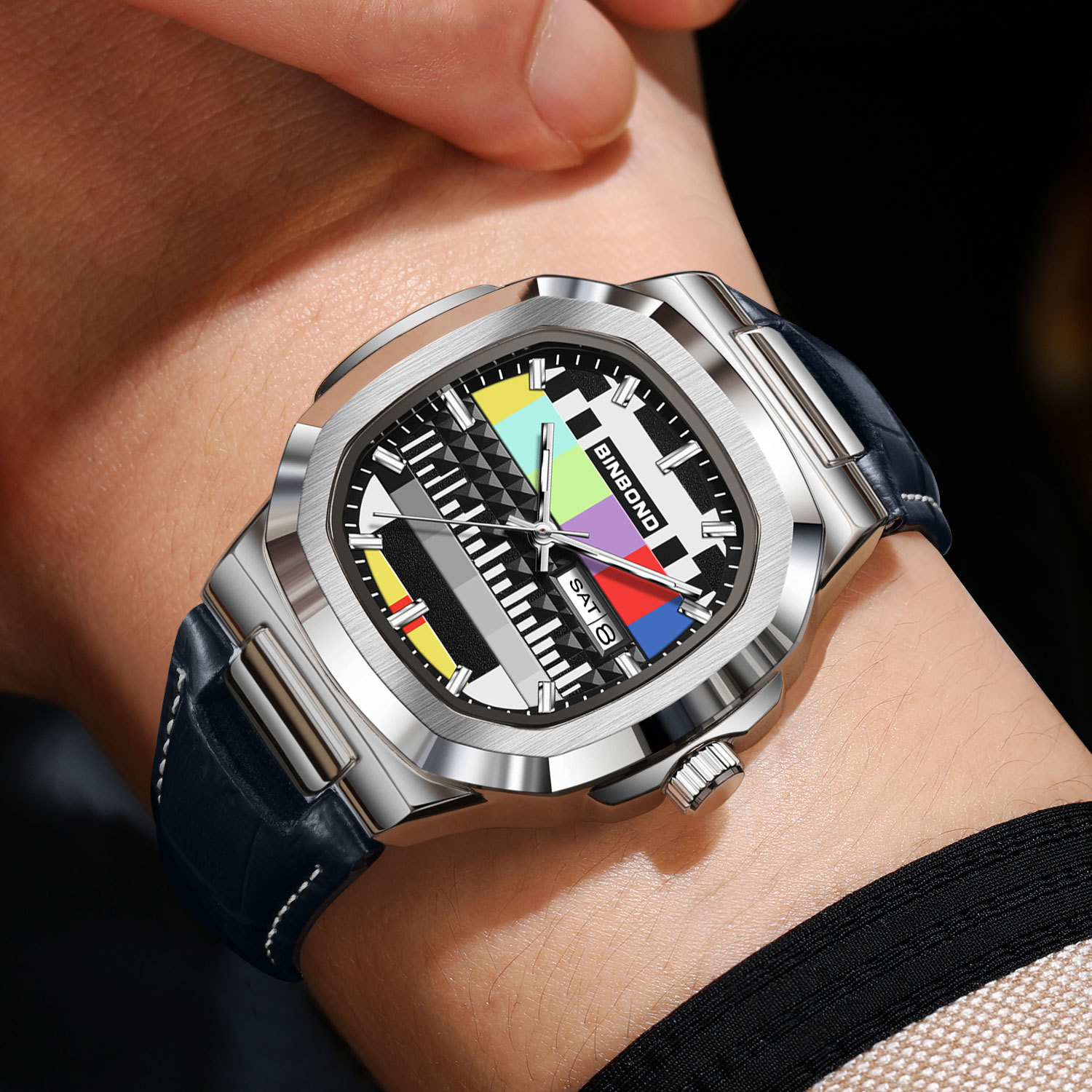 Relógio Quadrado Genuíno BINBO - Smartwatch Square Watches For Men avaliação e preço